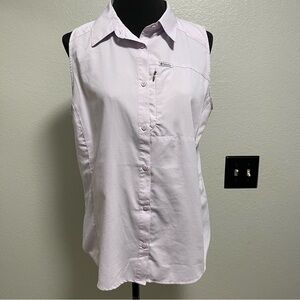 Columbia Omni-Shade Collared Hiking camp outdoor Sleeveless Top Large Purple
